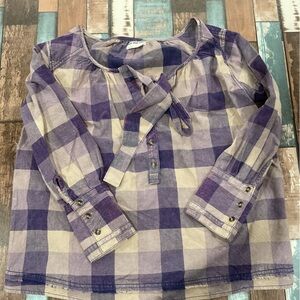 Free people we the free big bow plaid pullover shirt size Xs NWOT